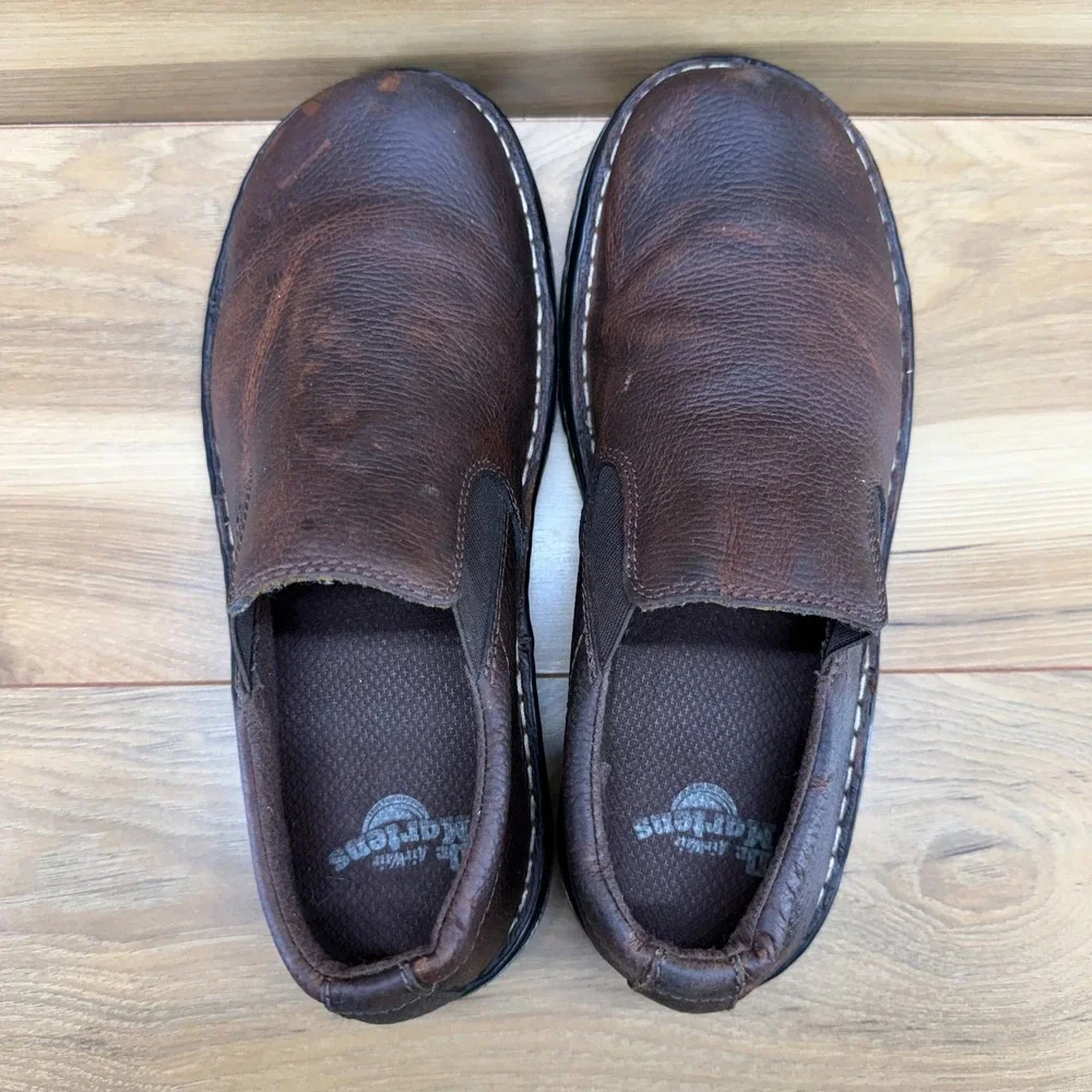 Dr Martens Bryce Slip On Mens 10 Brown Tumbled‎ Leather Business Casual Travel